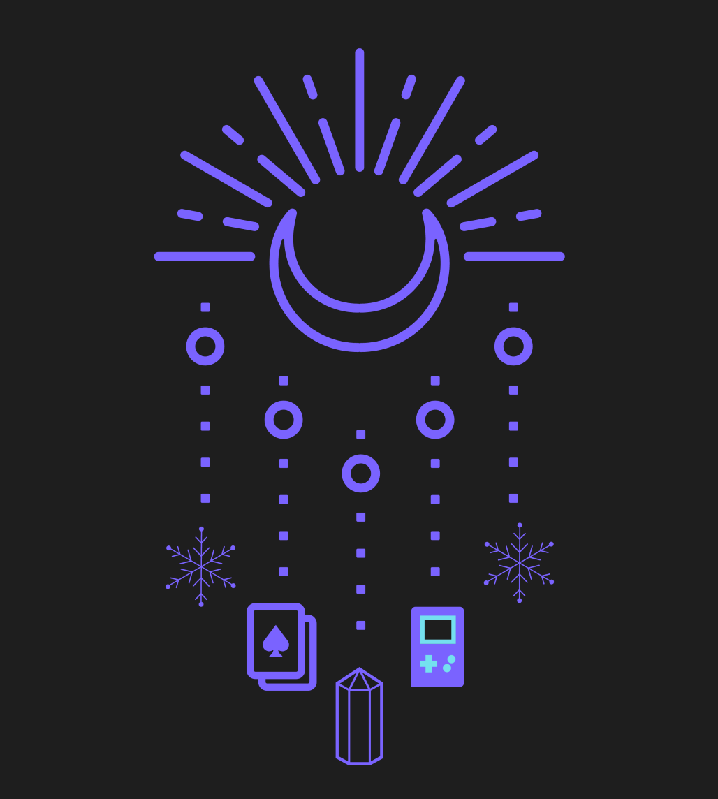 Logo for Krystallized Writing, simple design like a dream catcher.